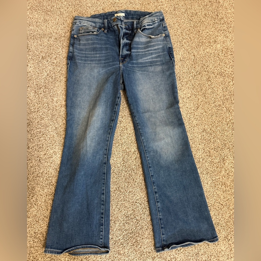 Good American Flare Jeans in Deep Blue